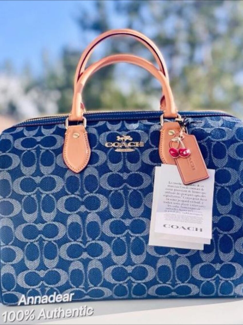 Coach Rowan Satchel Bag In Signature Denim Canvas NWT CY699 - Picture 4 of 6